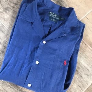 Blue linen Polo shirt
